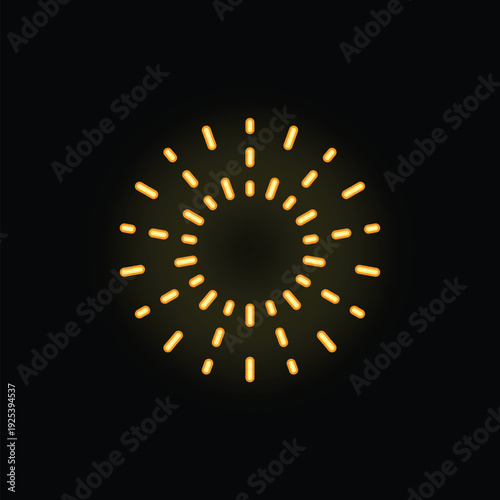 Neon yellow sun shining bright on a black background, perfect for any project needing a touch of sunshine