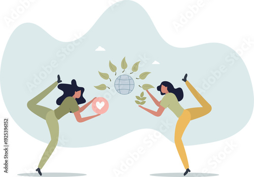 Environmental movement with climate awareness activists.Ecology and sustainable climate problem solution with green lifestyle.person's life situation and his activities.