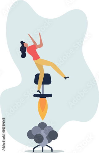 Boost your career development, job promoted to higher position or start new opportunity and motivation to succeed concept,person's life situation and his activities.