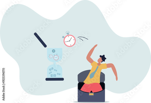 Time is money, long term investment return, retirement pension fund concept,person's life situation and his activities.