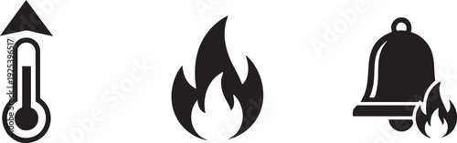 High Temperature Fire Alert Safety Warning Hazard Graphic