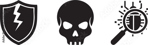 Cyber Malware Virus Threat Security Breach Warning Graphic