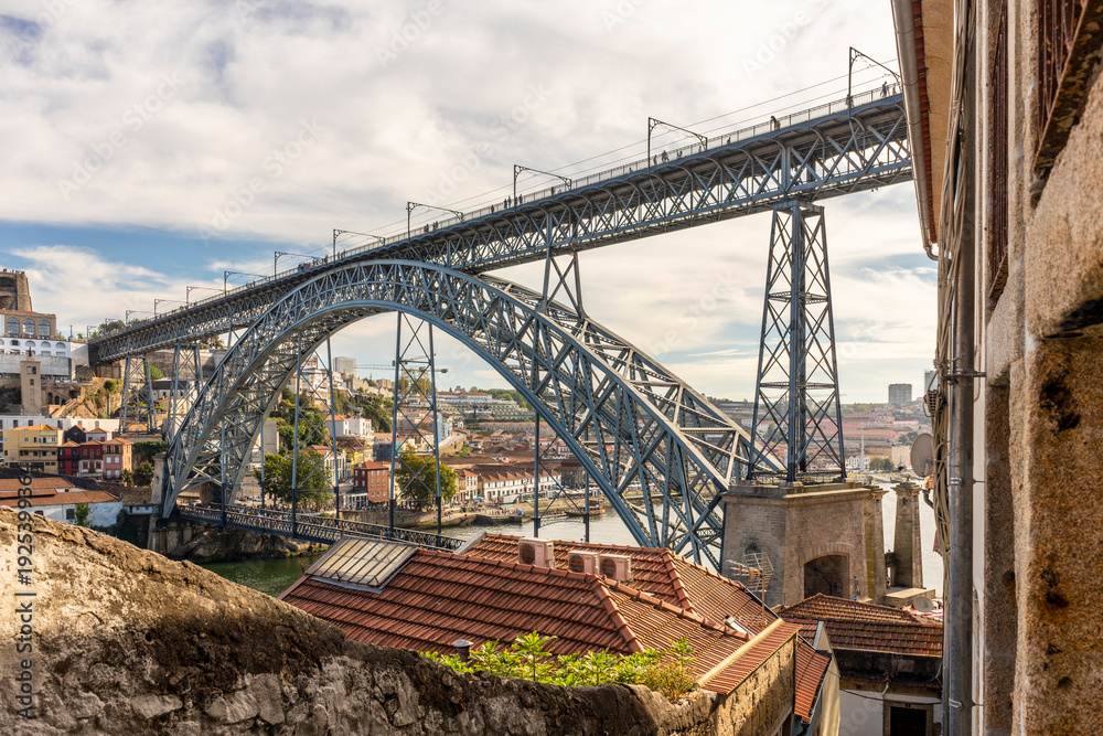 Fototapeta premium Historic Porto with Traditional architecture and Iconic Bridge, Portugal