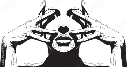 Illustration of person raising hands in triumph or celebration