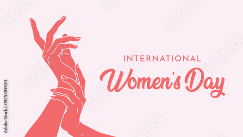 International Women's Day Illustration with Raised Hands