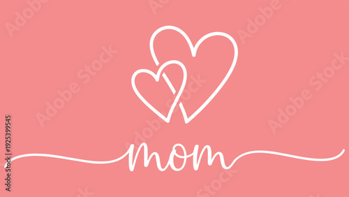Mother's Day Love Illustration with Hearts and Text
