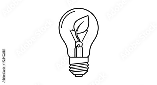 Eco-friendly light bulb with leaf inside, symbolizing green energy and sustainability