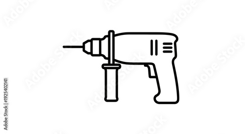 Electric Drill Icon Outline Vector Illustration