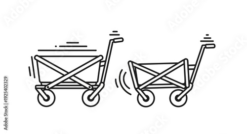 Collapsible Wagon Comparison: Full vs. Folded, Outdoor Gear Icon