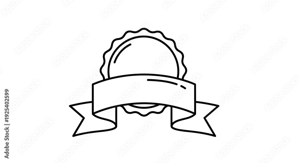Fototapeta premium Blank Ribbon and Seal Icon