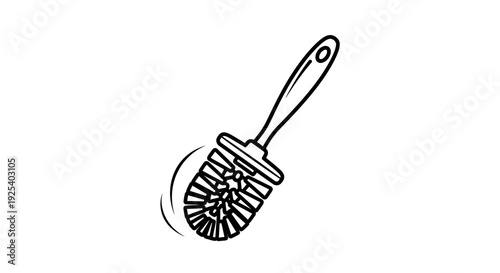 Toilet Brush Icon, Cleaning Tool, Hygiene Symbol, Vector Illustration