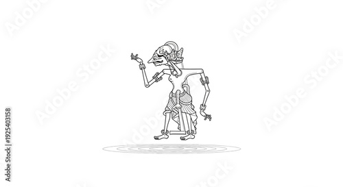 Traditional Indonesian Wayang Kulit Puppet Dancing
