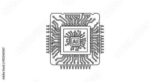 AI Chip Microprocessor, Artificial Intelligence Technology, Computer Hardware, Circuit Board