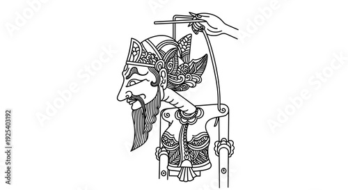 Traditional Indonesian Wayang Kulit Puppet, Handcrafted Art, Cultural Performance