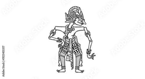 Traditional Javanese Wayang Kulit Puppet: Intricate Design, Cultural Icon