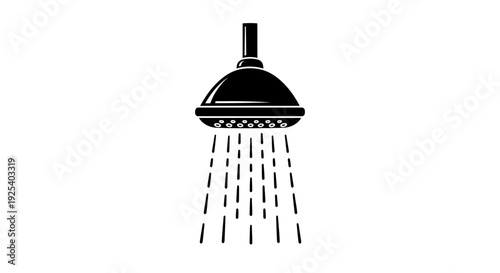 Shower Head Spraying Water Droplets Icon