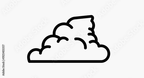 Simple Cloud Icon Outline, Minimalist Weather Symbol