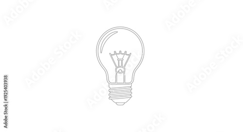Minimalist Light Bulb Outline Icon - Symbol of Idea, Innovation, and Creativity