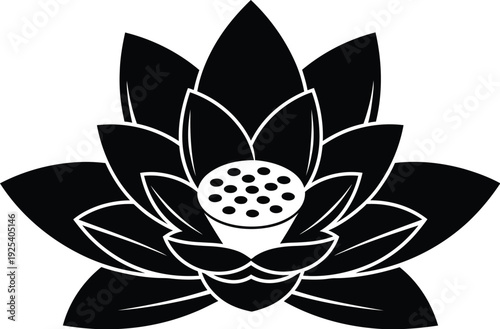 Lotus flower symbol for purity, enlightenment, and spiritual growth and spiritual or wellness.
