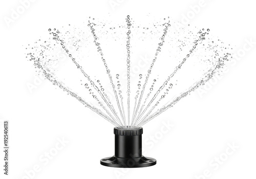 Water fountain spray nozzle isolated on transparent background
