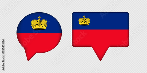 Flag of Liechtenstein in speech bubble.