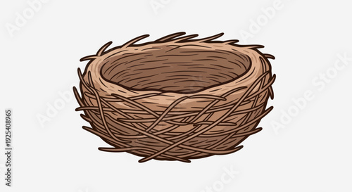 Birds Nest Made of Twigs and Branches.