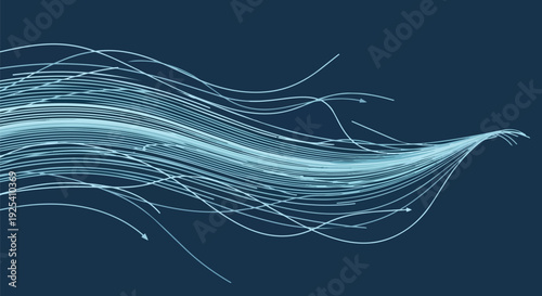 Abstract visualization of dynamic data streams and fluid energetic flow across interconnected networks a technological backdrop for innovation