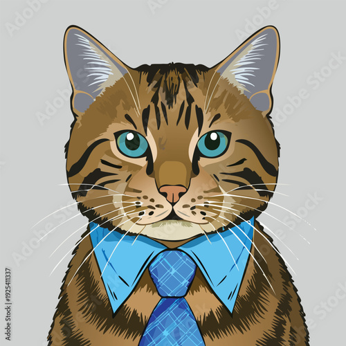 Cat in business attire portrait