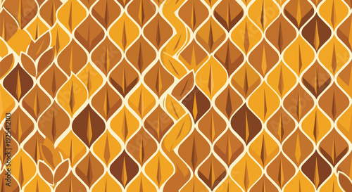 Abstract organic pattern in warm autumnal shades creating an intricate seamless background texture