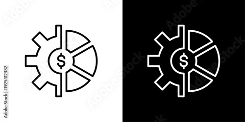 Asset Allocation Icon Sheet Black And White