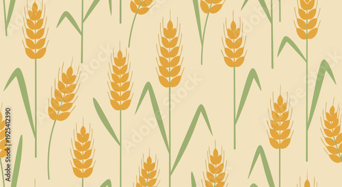 Elegant golden wheat harvest pattern for agricultural themes and natural design backgrounds