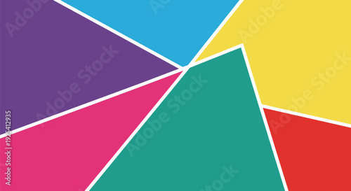 Vibrant geometric abstract background with modern polygonal shapes and bright contrasting colors