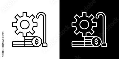 Retirement Plan Icon Sheet Black And White