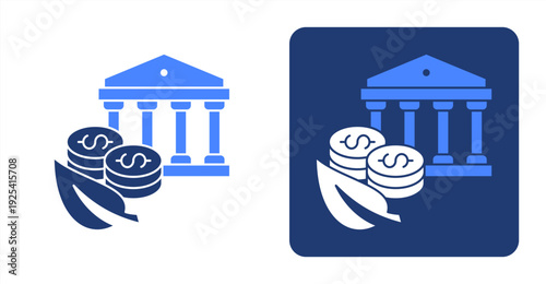 Sustainable Finance icon, with contrast background.