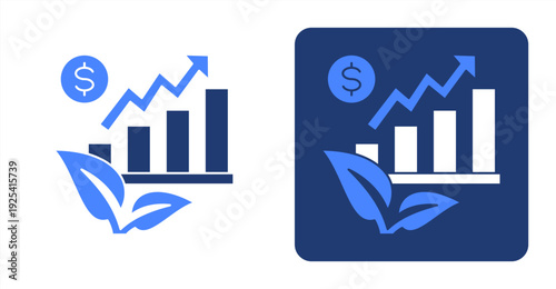 Sustainable Growth icon, with contrast background.