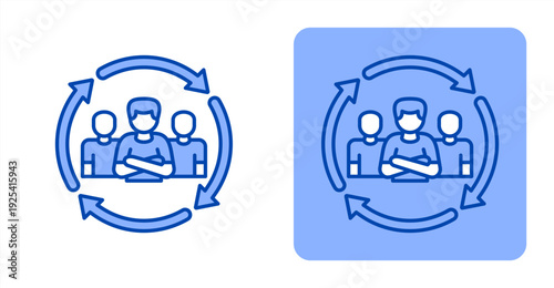 Inclusive Economy icon, with contrast background.