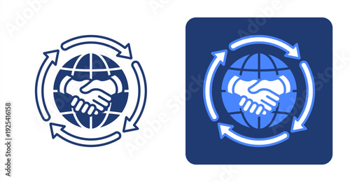 Sustainable Trade icon, with contrast background.