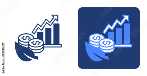 Green Investment icon, with contrast background.