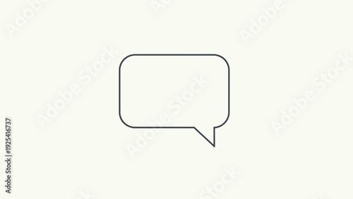 Sleek and minimalist outline speech bubble icon, perfect for digital communication and message exchange