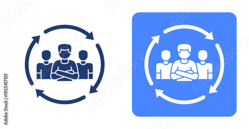 Inclusive Economy icon, with contrast background.