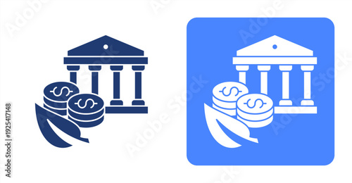 Sustainable Finance icon, with contrast background.