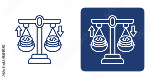 Economic Balance icon, with contrast background.
