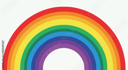 Vibrant spectrum of arched colors spanning across a clean, bright white background, symbolizing joy and diversity
