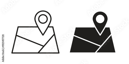 Map icon symbol design template. Vector 10 eps.