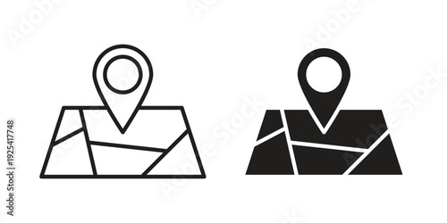 Map icon symbol design template. Vector 10 eps.