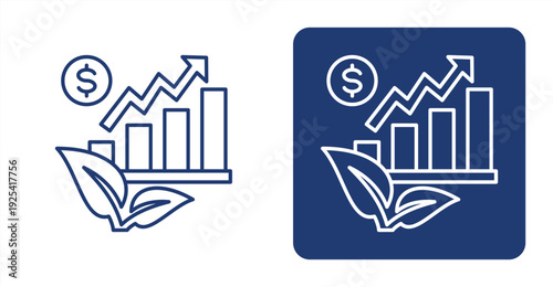 Sustainable Growth icon, with contrast background.