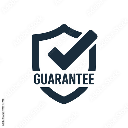 A guarantee symbol with a shield and checkmark logo