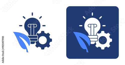 Green Innovation icon, with contrast background.