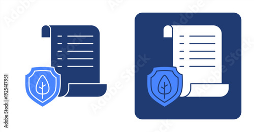 Sustainable Policy icon, with contrast background.