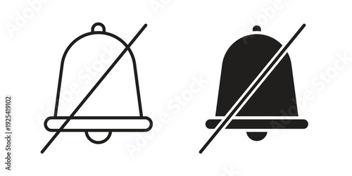 Notification off icon symbol design template. Vector 10 eps.